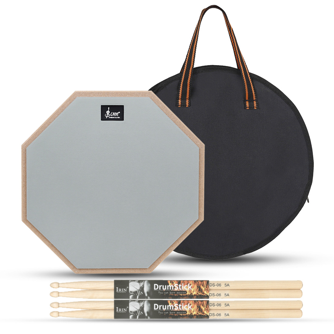 8寸橡胶哑鼓套装练习哑鼓垫静音垫鼓垫套装初学入门哑鼓板打击板