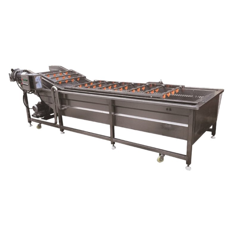 Máquina de limpieza de burbujas de frutas y verduras comerciales Máquina de enjuague de papas y cebollas Máquina de limpieza de frutas frescas de acero inoxidable gran equipo de secado por aire