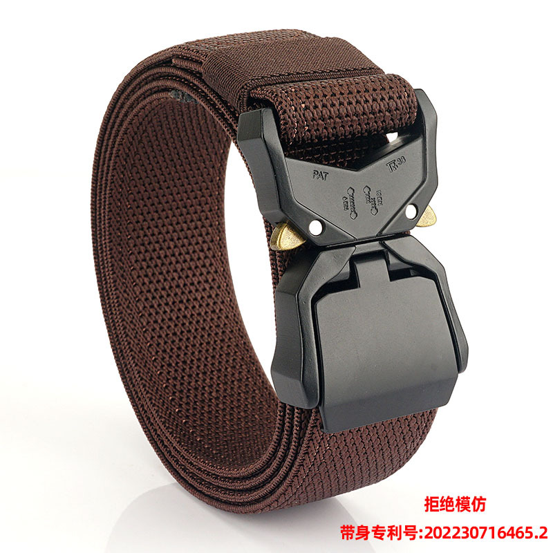 Nuevo cinturón táctico de aleación de aluminio de los hombres de función rápida hebilla de nylon real elástico tejido pantalones de lona cinturón