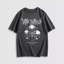 男装T恤亚马逊独立站wish速卖通骷髅头印花短袖