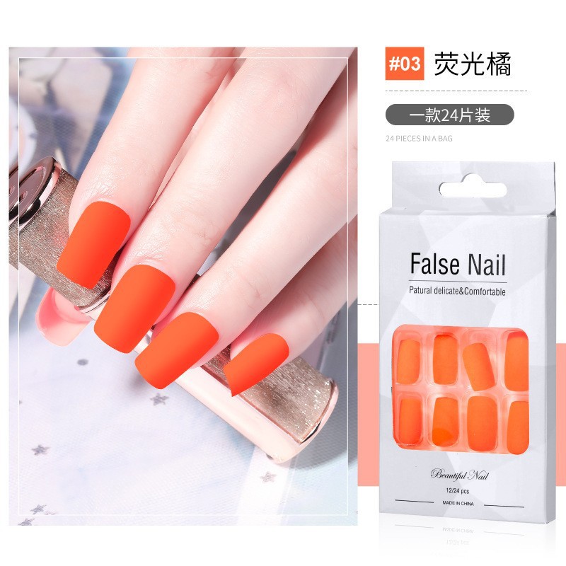 Nueva pieza de esmalte de uñas de desgaste de ballet largo luminoso transfronterizo terminado parche de uñas esmerilado pegamento jalea pieza de uñas falsas