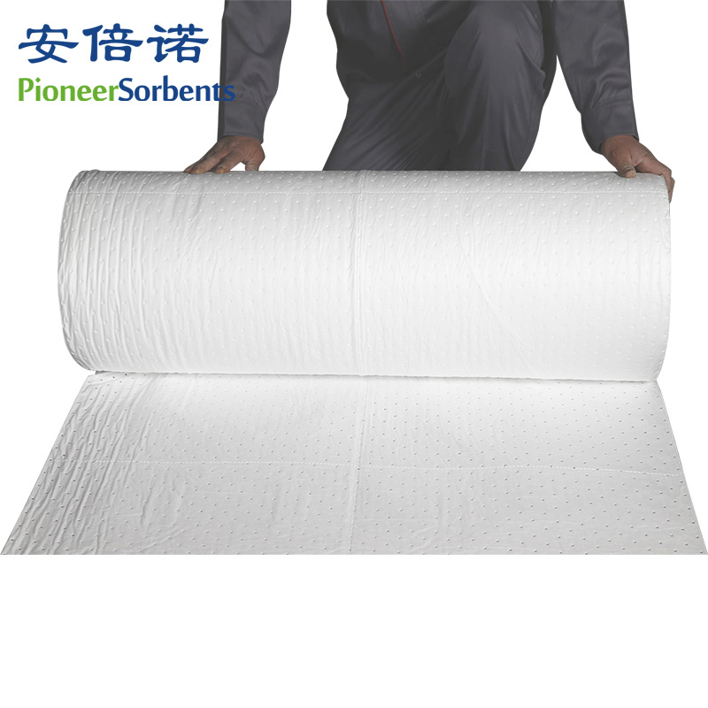吸油卷工业吸油棉40cm*50m地毯式可分切强力吸油不吸水3mm
