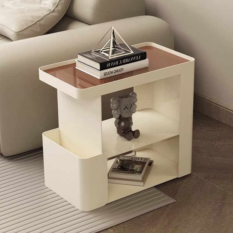 Light Luxury Creative Living Room Mobile Trolley Iron Modern Home Sofa Simple Coffee Table Storage Rack Bedside Table