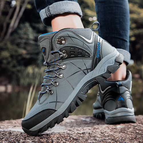 Hiking men's and women's outdoor hiking shoes cross-border large size plus velvet warm outdoor shoes men's shoes outdoor shoes