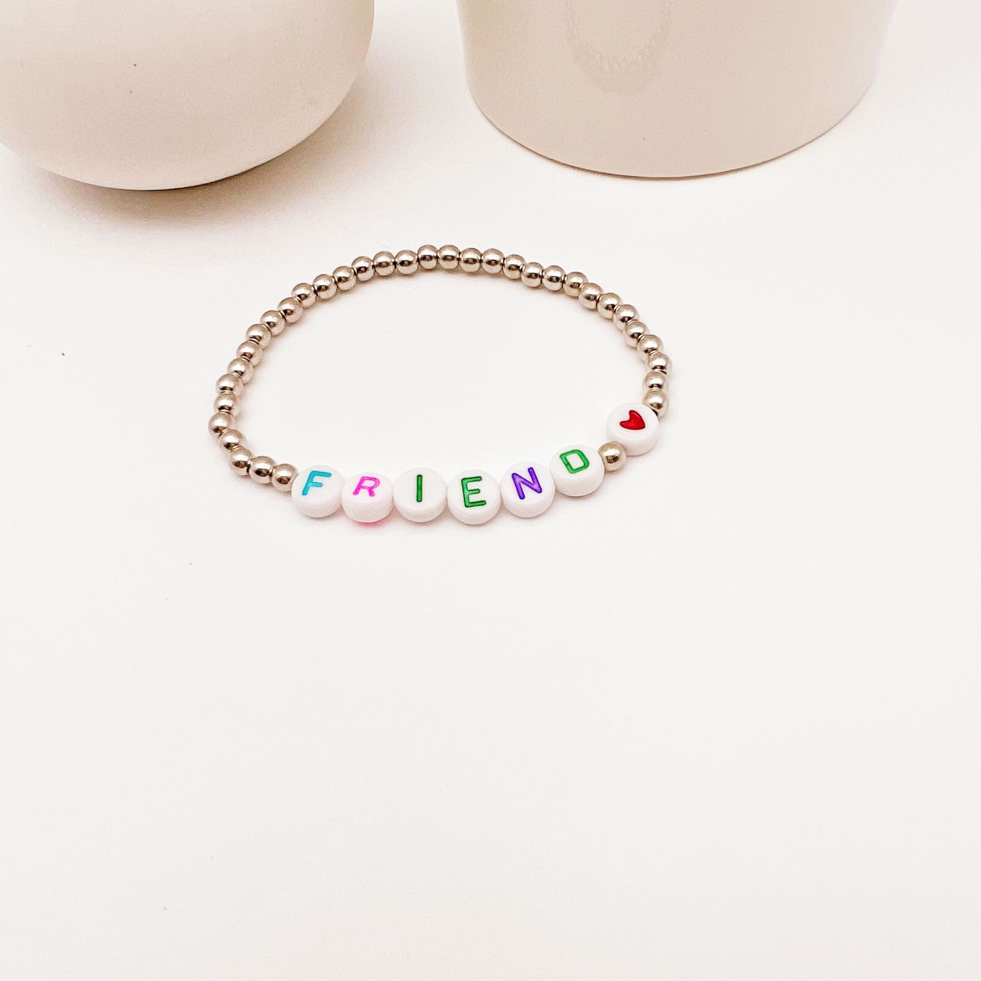 Fashion Letter Plastic Beaded Handmade Girlu0027S Bracelets 1 Piece