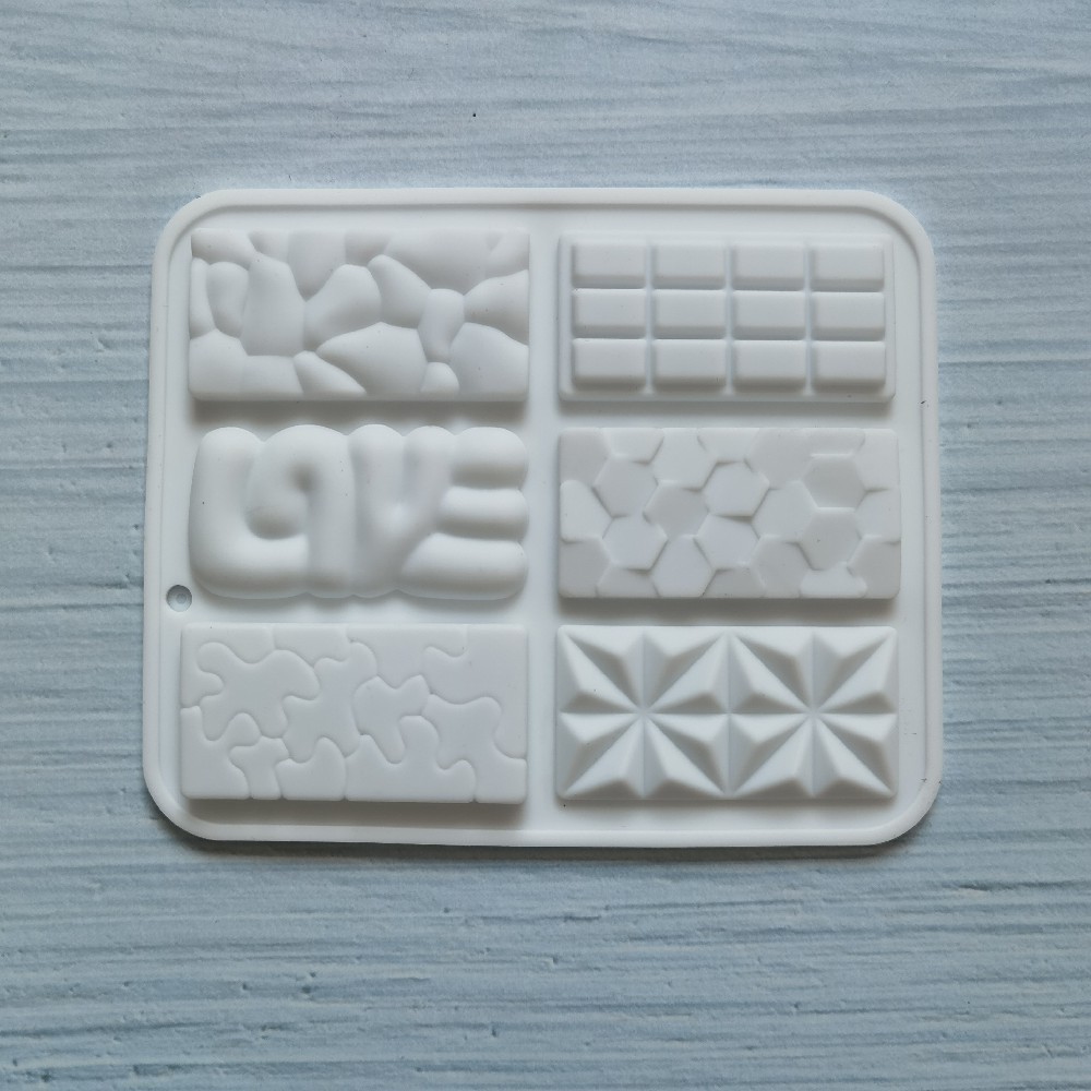 Chocolate de cristal hexagonal 6 pequeñas 282 moldes de silicona pudín molde de postre pastel decoración utensilios de horneado