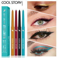 跨境单色珠光眼线胶笔金属色外贸眼影笔防水眼线笔卧蚕高光笔现货