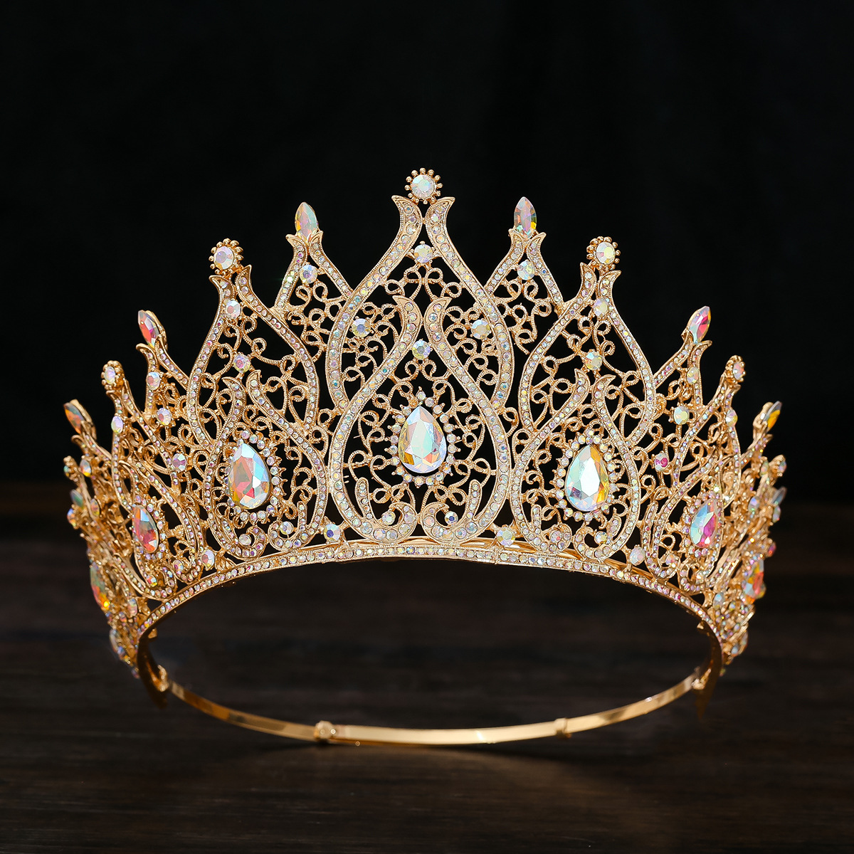 Fábrica de suministro directo de grandes tiaras de corona Baroque Crown Miss Mundo Europa y Europa Cross Border Bride Retro