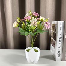 仿真花卉植物婚庆鲜花5头油画龙凤蕾高档假花把束家居摆设塑料花