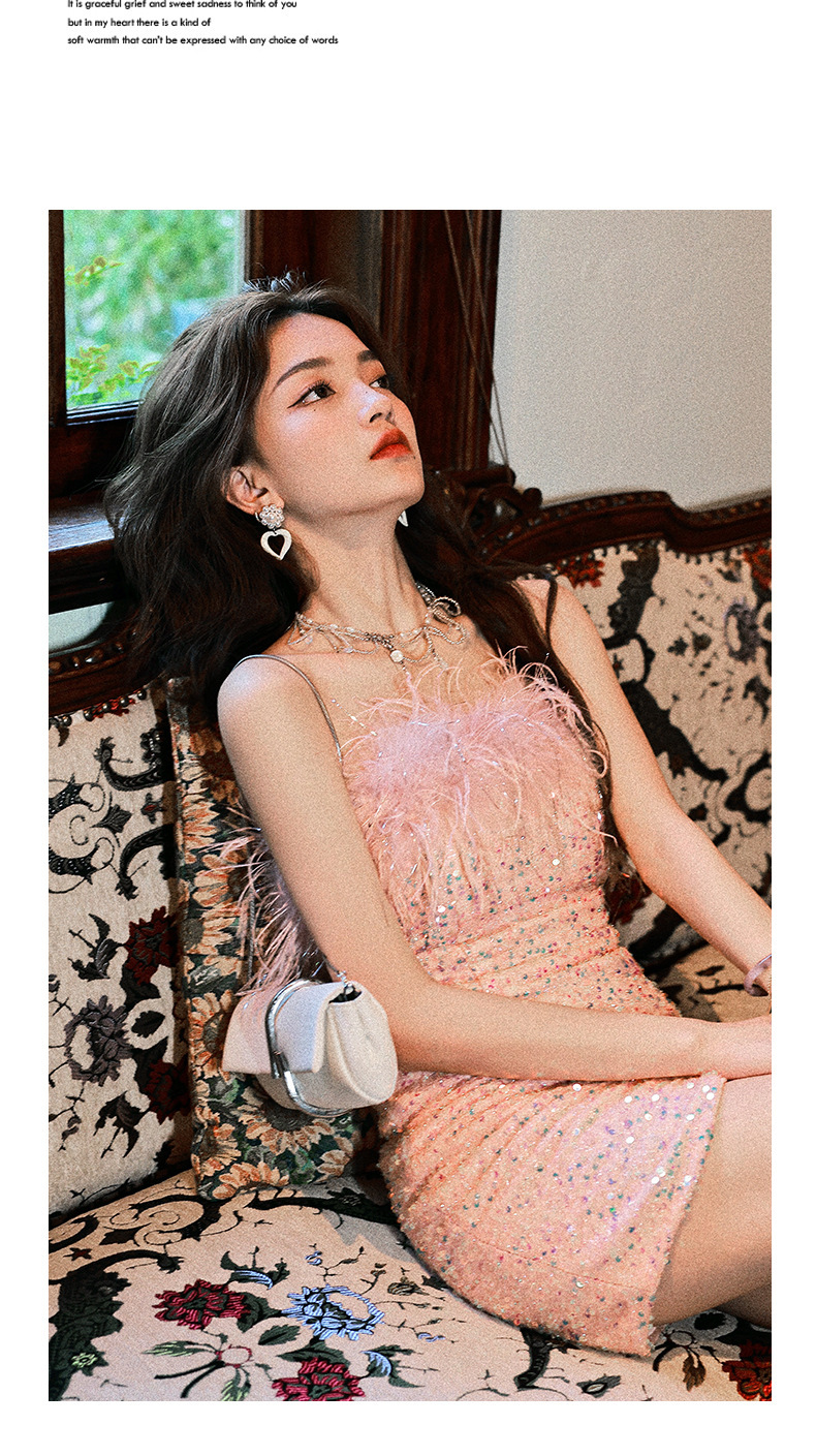 Đầm dạ hội nữ phong cách Pháp, thiết kế ôm eo đuôi cá, hở vai, đính kim cương — Màu như hình chi tiết 12