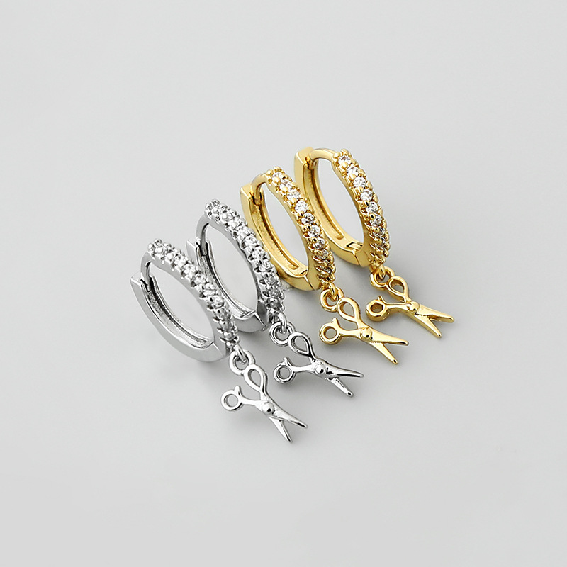 retro scissors shaped copper earrings wholesale Nihaojewelrypicture2
