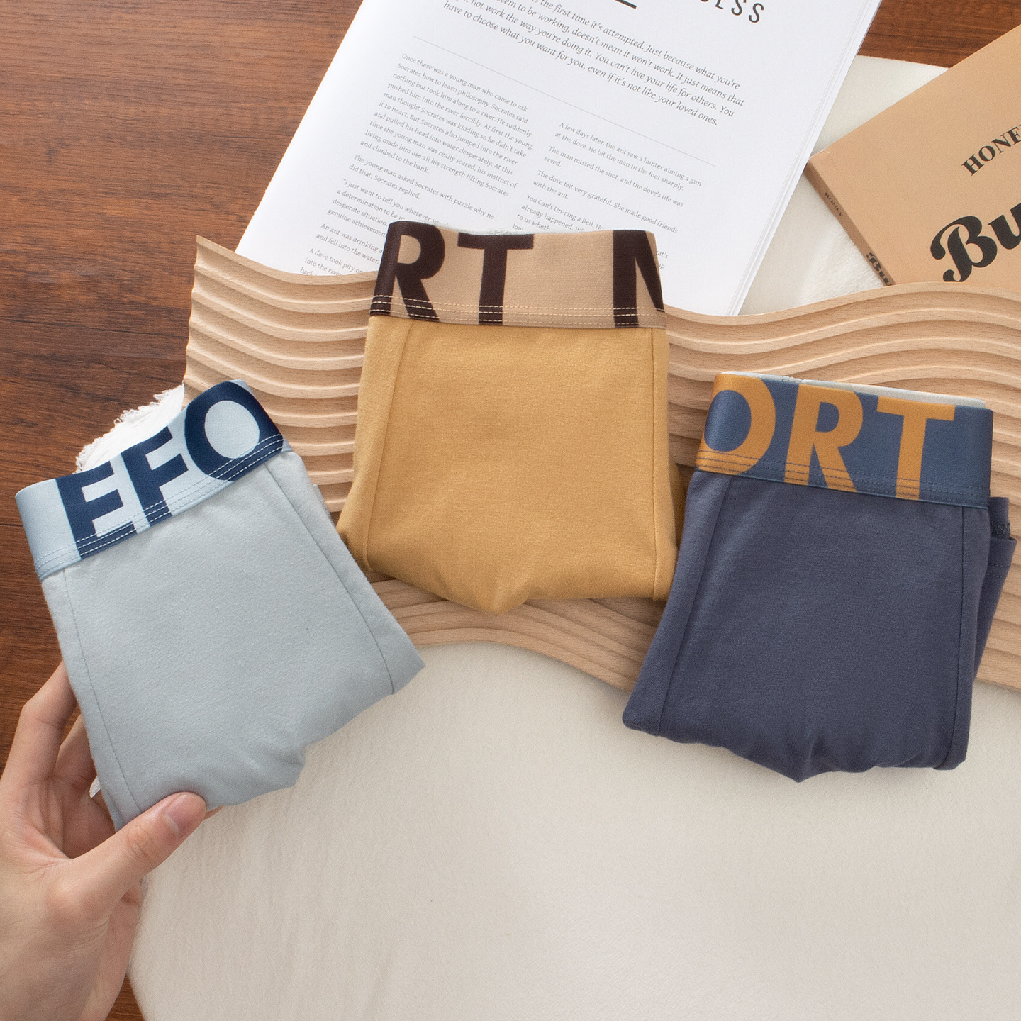 Pantalones de algodón para hombres Cordyceps antibacteriana entrepierna transpirable estilo personalidad letras quillones al por mayor