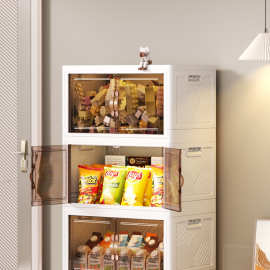 免安装简易多层防尘储物家用零食玩具收纳柜折叠可视简约卧室衣柜