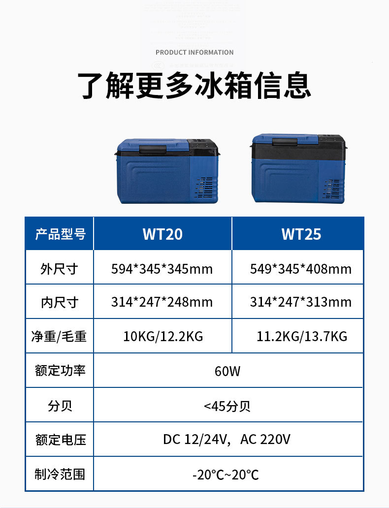 Ice Tiger Compressor Car Refrigerator Car Home Dual-use Refrigeration 12v24v Portable WT25 Dormitory Mini Refrigerator