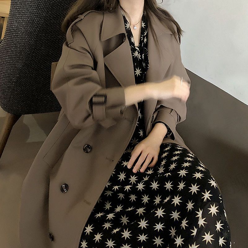新款风衣外套女小个子韩版中长款洋气时尚流行大衣休闲高级感系带|undefined