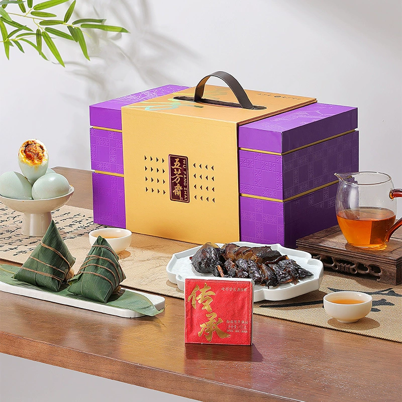 五芳斋 Zongzi подарочная коробка оптом Wufang Yuchen 2140г двухслойная жесткая коробка Zongzi подарочная коробка оптом