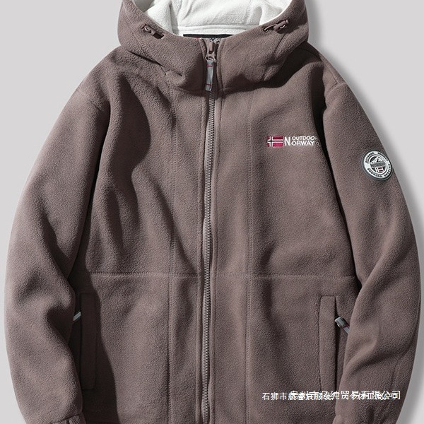 Exported to Norway hooded padded fleece winter warm double-sided polar fleece extra thick Changshu same couple's top Exported to Norway hooded padded fleece winter warm double-sided polar fleece extra thick Changshu same couple's top