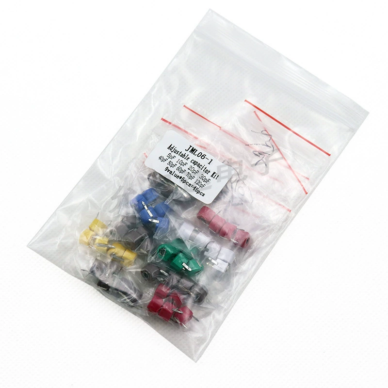 JML06 образец пакета регулируемых конденсаторов, 9 типов, всего 45 штук 5PF/10P/20P/30P/40P/50P/60P