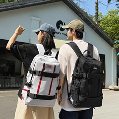 トレンディなブランドデザインのバックパックメンズファッションカジュアル男性と女性のカップルバックパック短距離旅行バッグ中学生と大学生のスクールバッグ