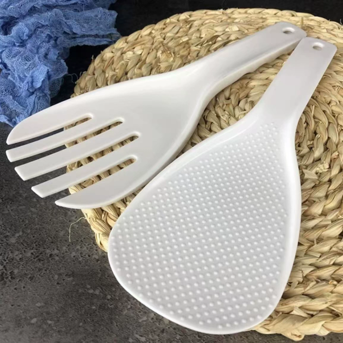 Утолщенная очень большая ложка для риса, рисовая каша с антипригарным покрытием, лопатка для риса в ресторанной столовой, пластиковая вилка для риса с пятью пальцами, коммерческая вилка для риса из сосны