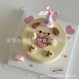 糖堡森林网红卡通爱心小狗happybirthday翻糖切模生日蛋糕模具DIY