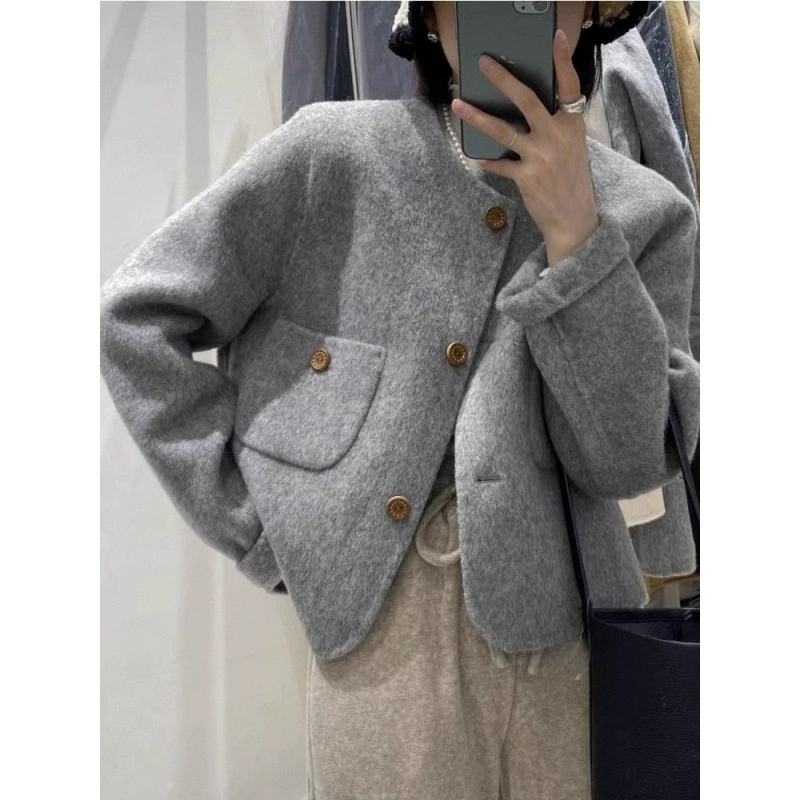 Демисезонное короткое сексуальное пальто, стиль Chanel, для подростков