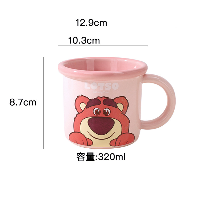 Disney Pooh Stitch Ceramic Baby Ensalada linda para niños Té de la tarde Disco reductor de grasa Disco de tres comparticiones