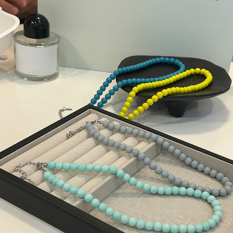 Korean Blogger's Same Style Niche Design Beaded Necklace for Women, High-End Clavicle Chain, Layered Heart-Shaped Long Chain