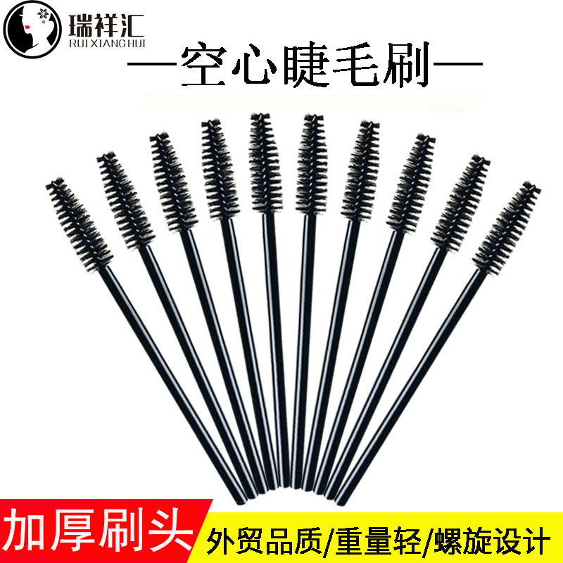 Ruixianghui hueco desechable cepillo de pestañas espiral rizador de pestañas cepillo de cejas pestañas peine herramientas de maquillaje al por mayor