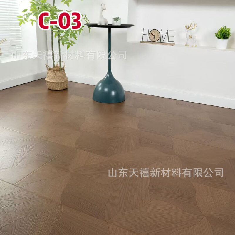 2025新款12mm荷叶拼艺术拼花木地板锁扣耐磨耐地热强化复合木地板|undefined