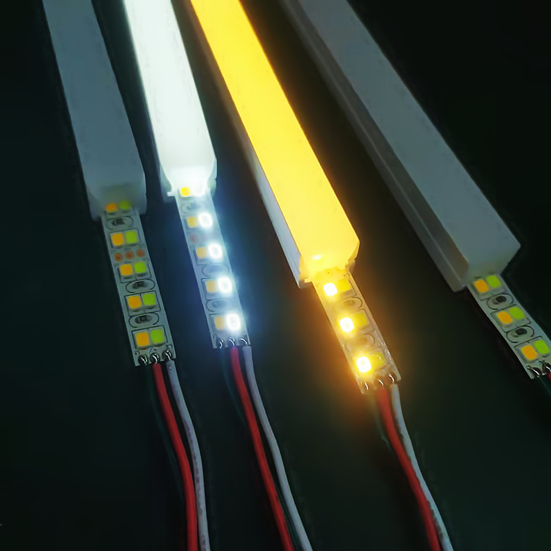 Two-Color Neon Light Strip 2835 Warm 12*12 Pure Silicone Curved Wall Groove Decoration Waterproof Neon Light