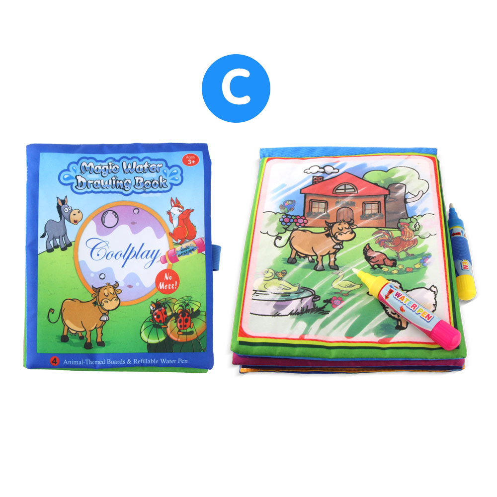 儿童玩具早教益智水画布书宝宝布书水画册涂鸦本可循环涂色画册