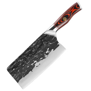 Handmade forging high hardness kitchen knife 9cr nine chrome steel cutting dual-purpose knife kitchen sharp color wood meat cutting knife