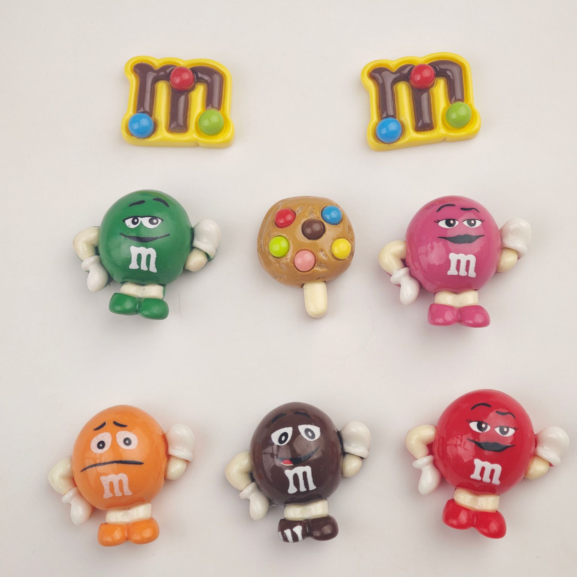 仿真趣味M豆可爱树脂配件 奶油胶diy头绳发饰手机壳 水杯文具材料