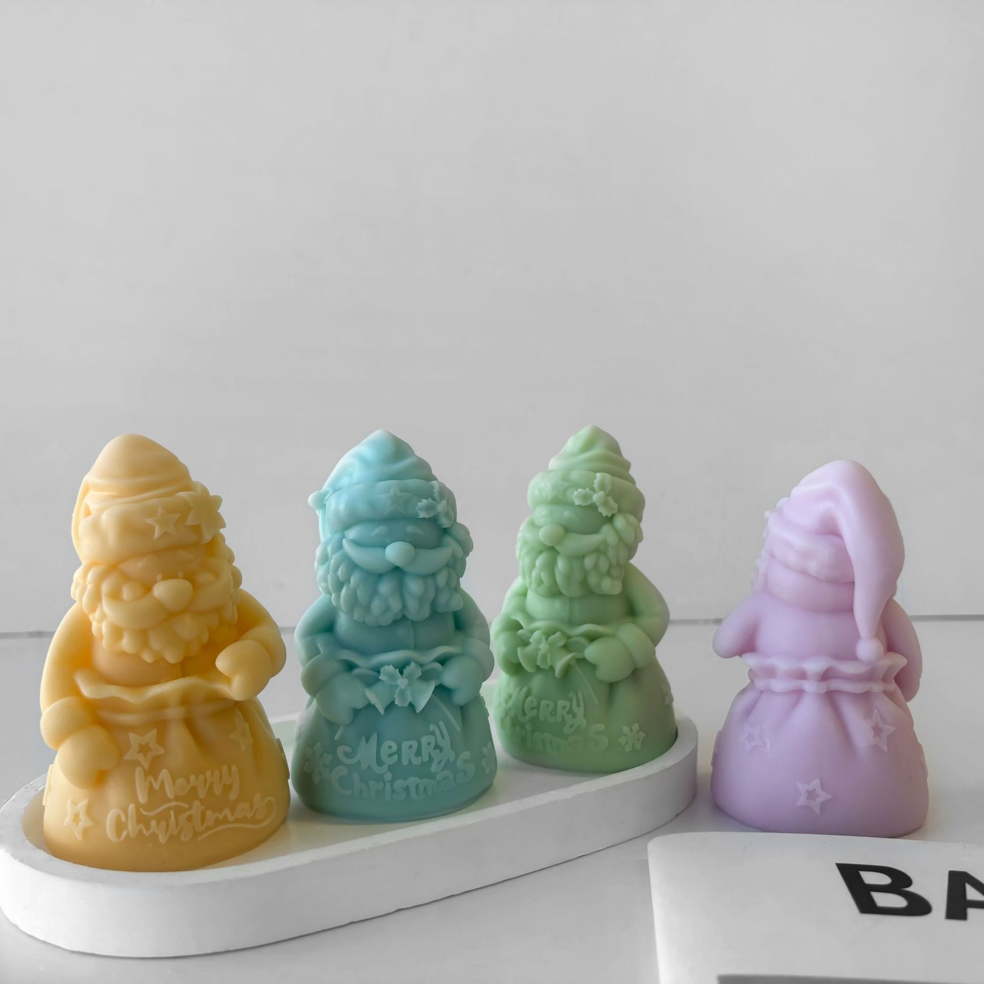 Jiahui Santa Claus molde de polvo DIY bolsas de regalo de Navidad decoraciones hechas a mano jabón aromático abrasivo