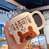 Cute ceramics for beloved, Japanese coffee cup with glass