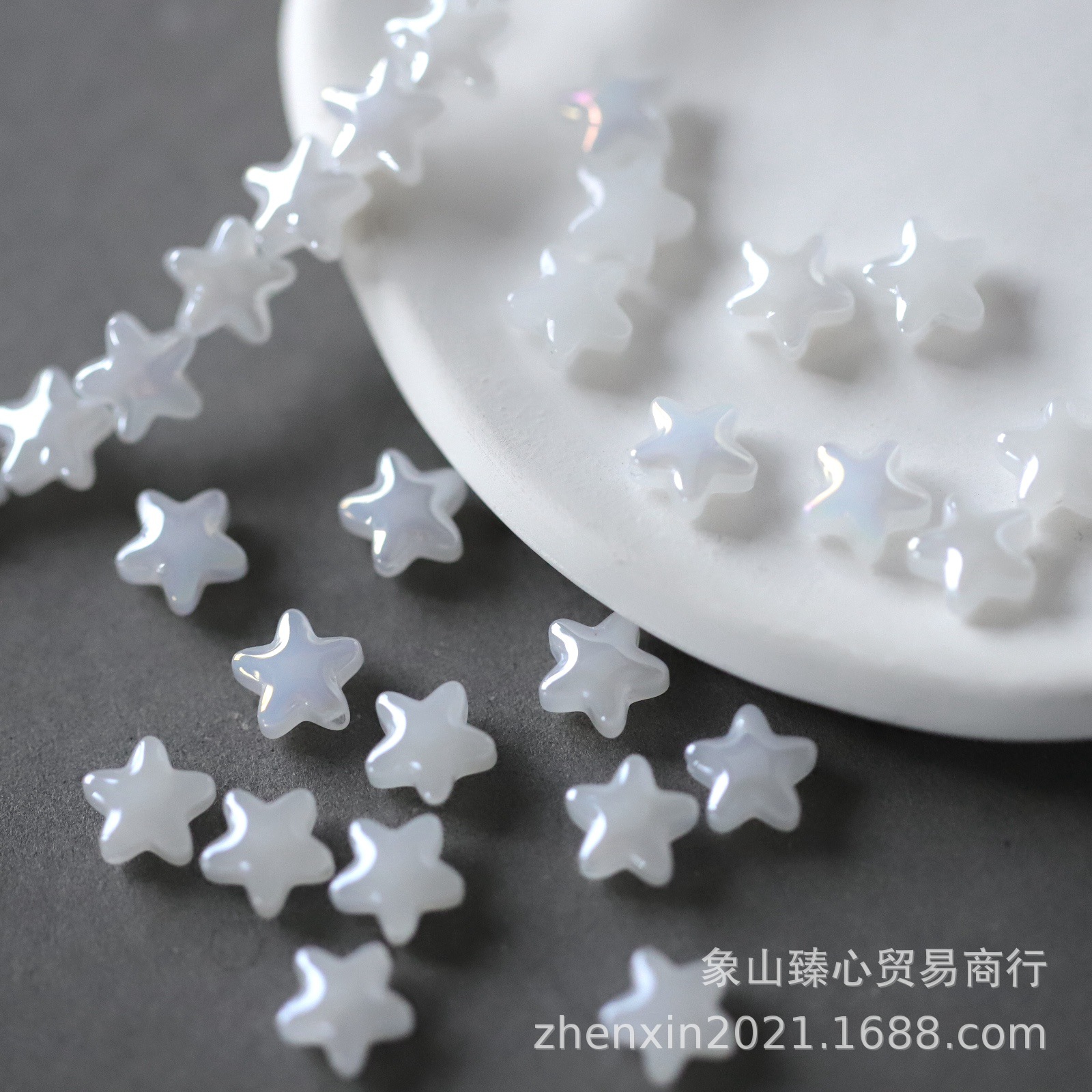 Bonito pequeño fresco versátil 8mm estrella de pentacos cuentas dispersas cuentas DIY accesorios de pulsera collar de cuentas hechas a mano