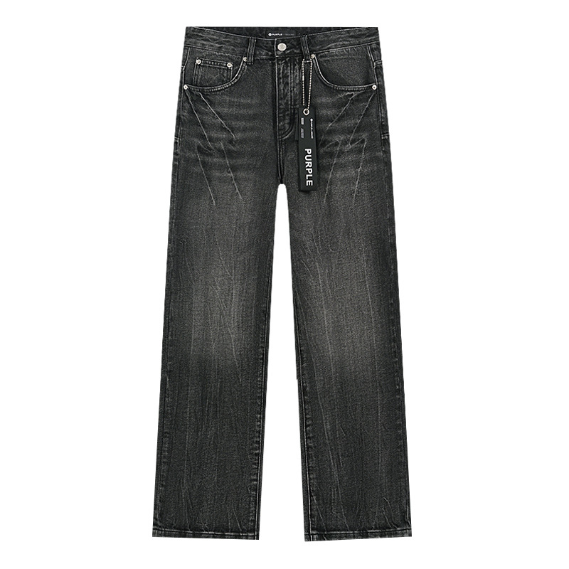 Comercio exterior transfronterizo mayorista purp1e estilo americano marca de alta calle agujero parche de tinta retrógrada lavado jeans pantalones cortos
