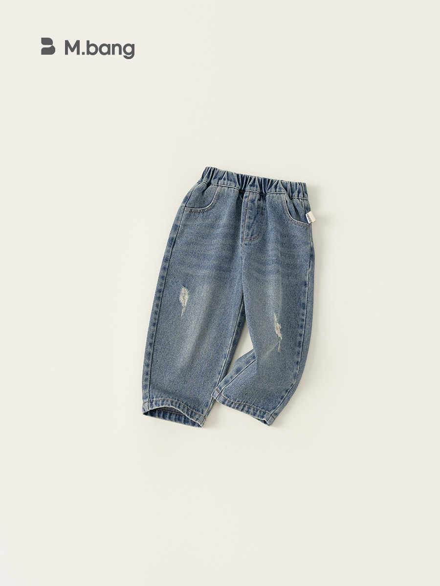 Yoobao ropa infantil coreana para niños pantalones agujeros vaqueros para niños pantalones largos de bebé sueltos nuevos vestidos de otoño