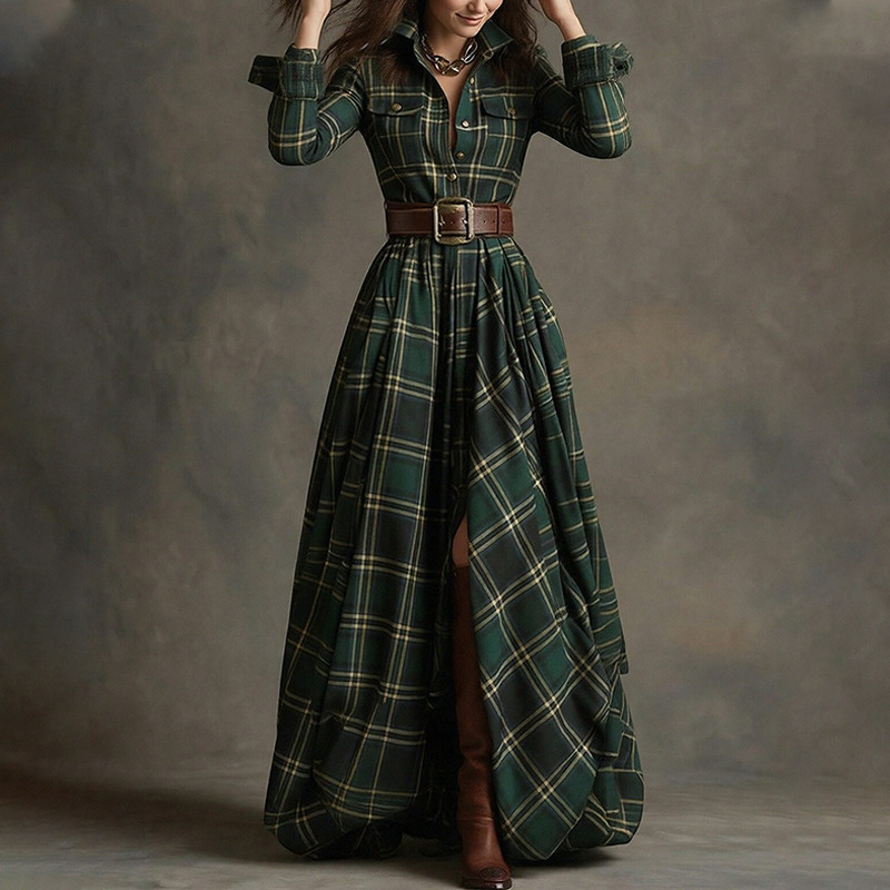 Set gonna francese vintage a quadri svasato e dimagrante donna_voghion.com