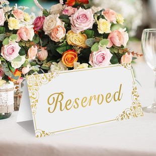 亚马逊热销烫金预留餐桌标志Reserved Table婚礼派对帐篷预留桌卡-阿里巴巴