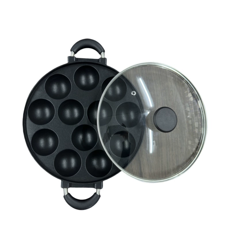 New octopus balls fried egg cooker without coating egg dumpling pot household non -stick pot to deepen egg burger aluminum mold