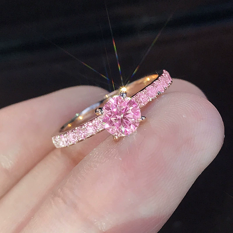 Кольцо из серебра 925 европейский стиль обручальное с центральным камнем, простой элегантный дизайн