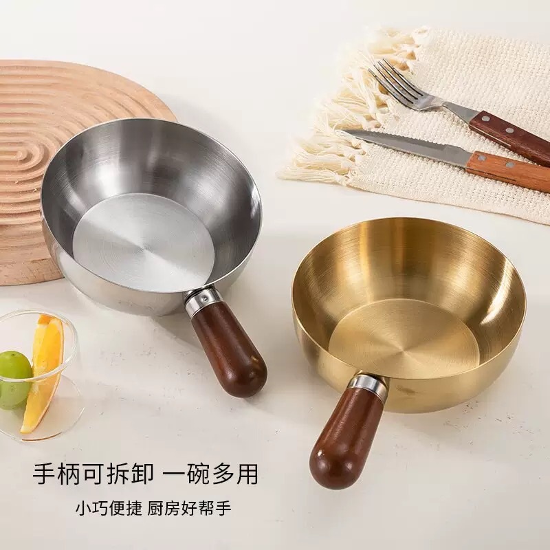極厚ステンレス製インスタントラーメンボウル、スナックボウル、木製ハンドル付き卵ボウル、サラダボウル、火傷防止、落下防止ライスボウル、高温耐性|undefined