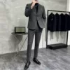 Dark gray thick hair (suits+trousers)