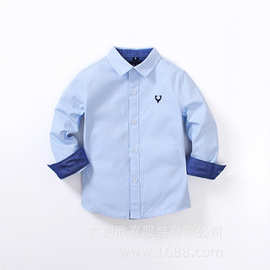 新款FANTXX男童童装衬衫外贸长袖刺绣设计提花面料A426儿童衬衫