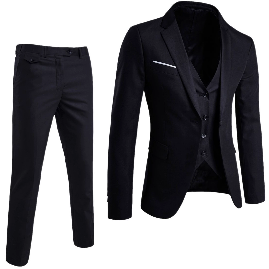 Кореянский классический пиджак для работы, slim fit, полный комплект