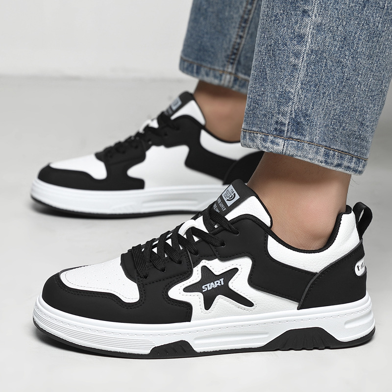 Zapatos de hombre de otoño nuevo estilo, deportes y ocio para jóvenes, zapatillas de deporte pequeñas y blancas, estudiantes de secundaria transfronteriza, zapatos de moda PU al por mayor