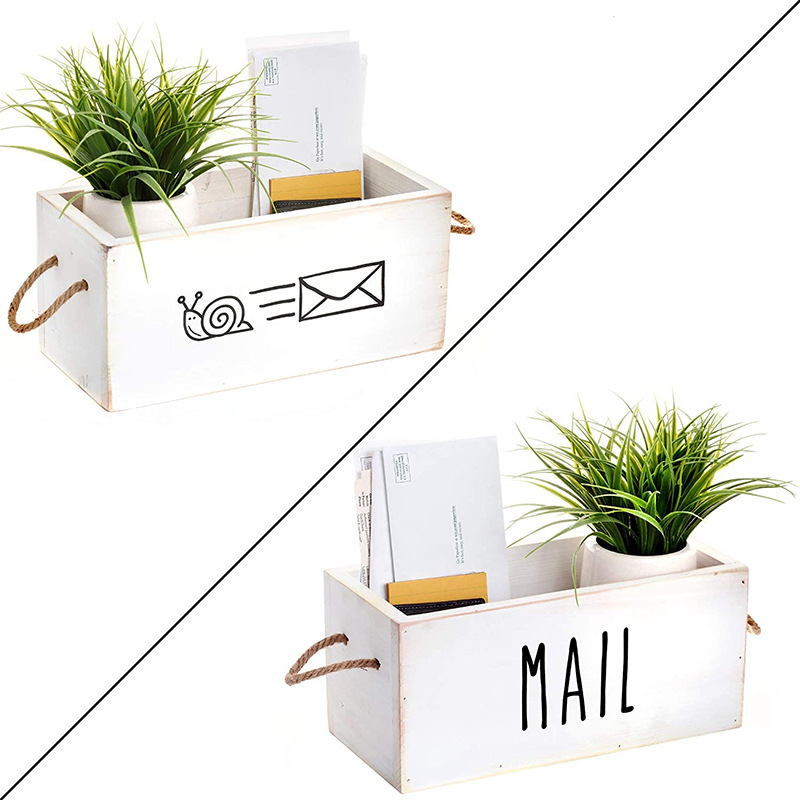 Rustic Desktop Countertop Organizer For Home Office And Bathroom_voghion.com