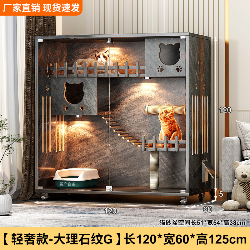 Casa villa para gatos Four Seasons Jaula para gatos universal Marco de escalada para gatos de madera de gran tamaño Nido para gatos Jaula para mascotas integrada Casa para mascotas